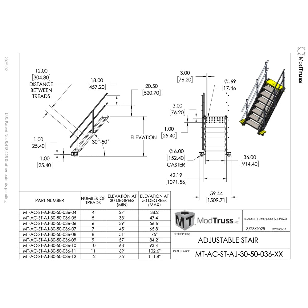 ModTruss Adjustable Height Stair Assemblies