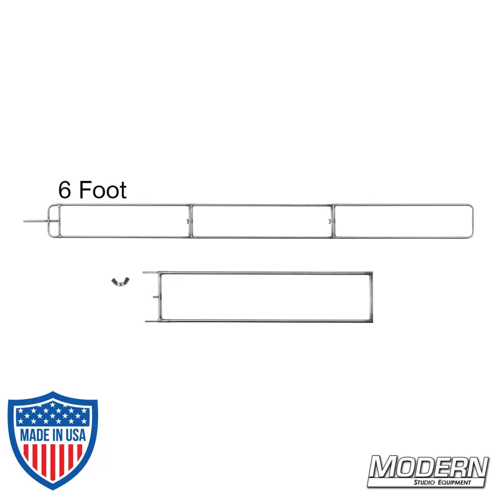 Modular Wag Flag Frame in 6' configuration, made from military-grade 304 stainless steel, ideal for film grip and rigging needs.