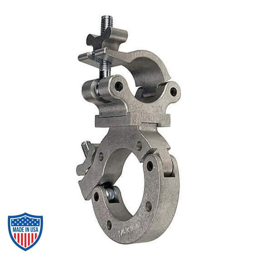 Monstro 90-Degree Coupler 3" to 2" Silver with Plate for Enhanced Strength - Ideal for Film Grip and Rigging