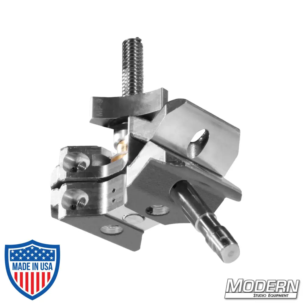 MP-9 film grip rigging clamp with 5/8" baby pin and Acme thread for versatile rigging options.