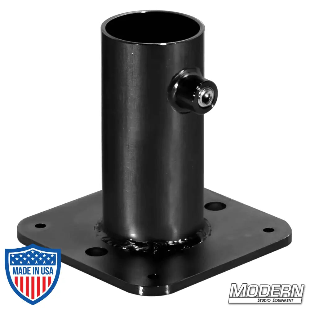 Pipe Flange Base for 1-1/2-inch Speed-Rail® in Black Zinc for film grips and rigging applications