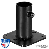 Pipe Flange Base for 1-1/2-inch Speed-Rail® in Black Zinc for film grips and rigging applications