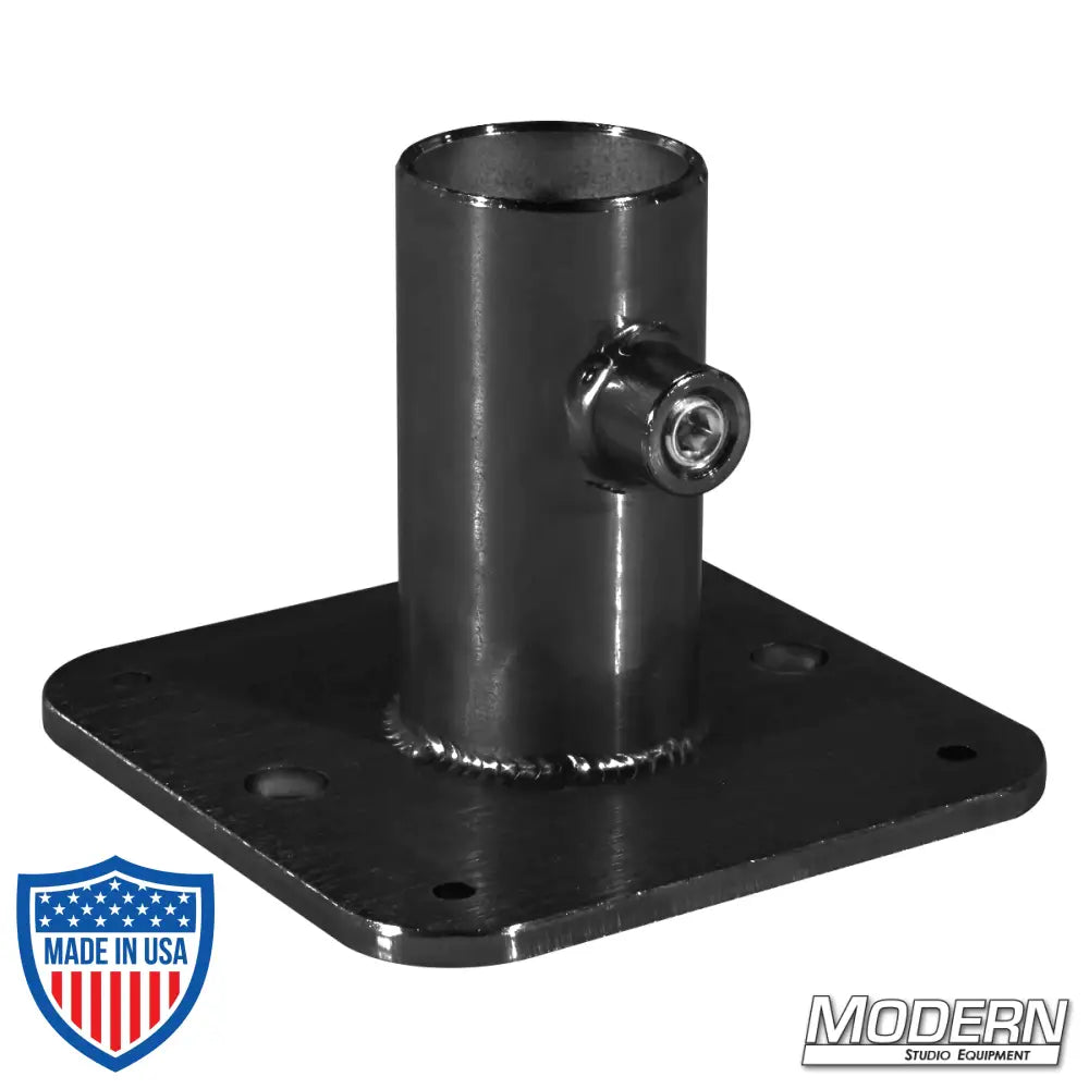 Black Zinc Pipe Flange Base for 1-1/4-inch Speed-Rail® used in film grip and rigging