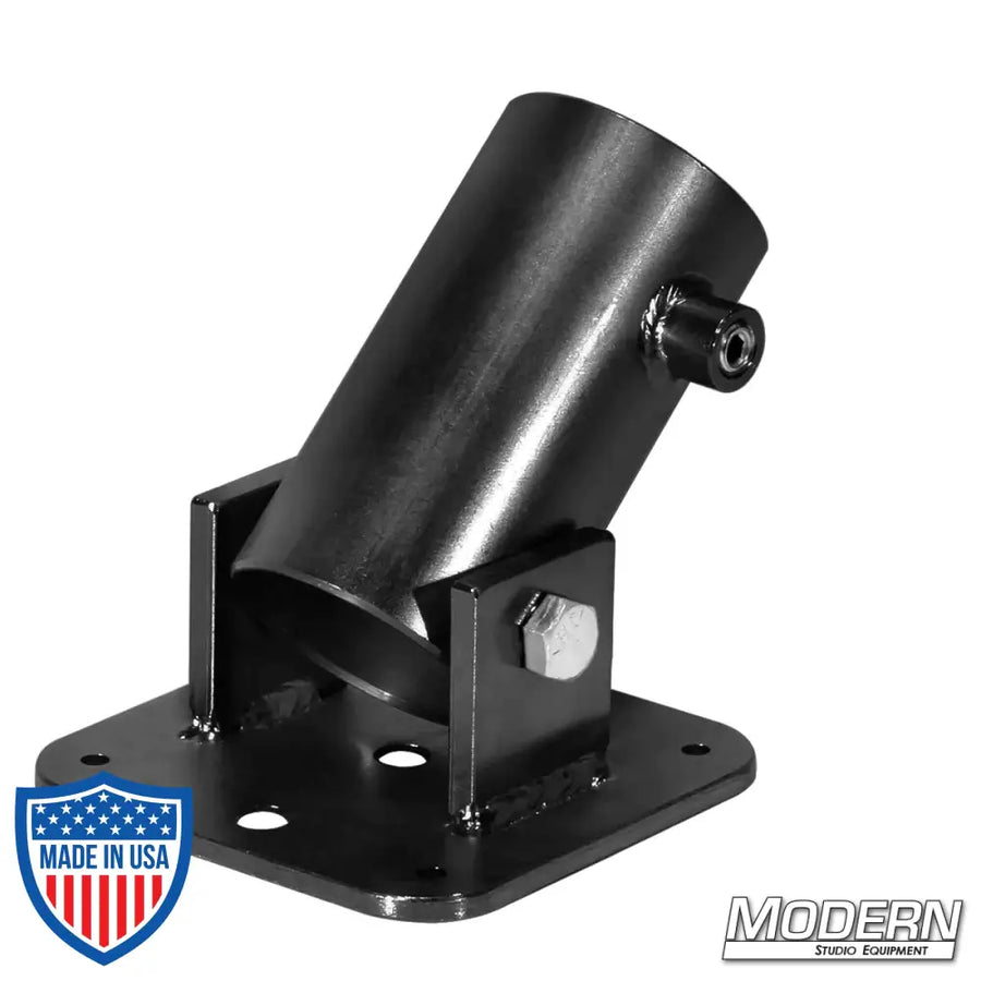 Pipe Rocker Receiver for 1-1/2-inch Speed-Rail® in black zinc with set screw for film grip rigging.