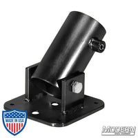Black Zinc Pipe Rocker Receiver with Set Screw for 1-1/4-inch Speed-Rail®, ideal for film grip and rigging equipment