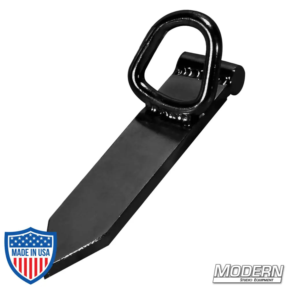 Piton 5 Black Zinc steel stake with welded d-ring for film grip and rigging