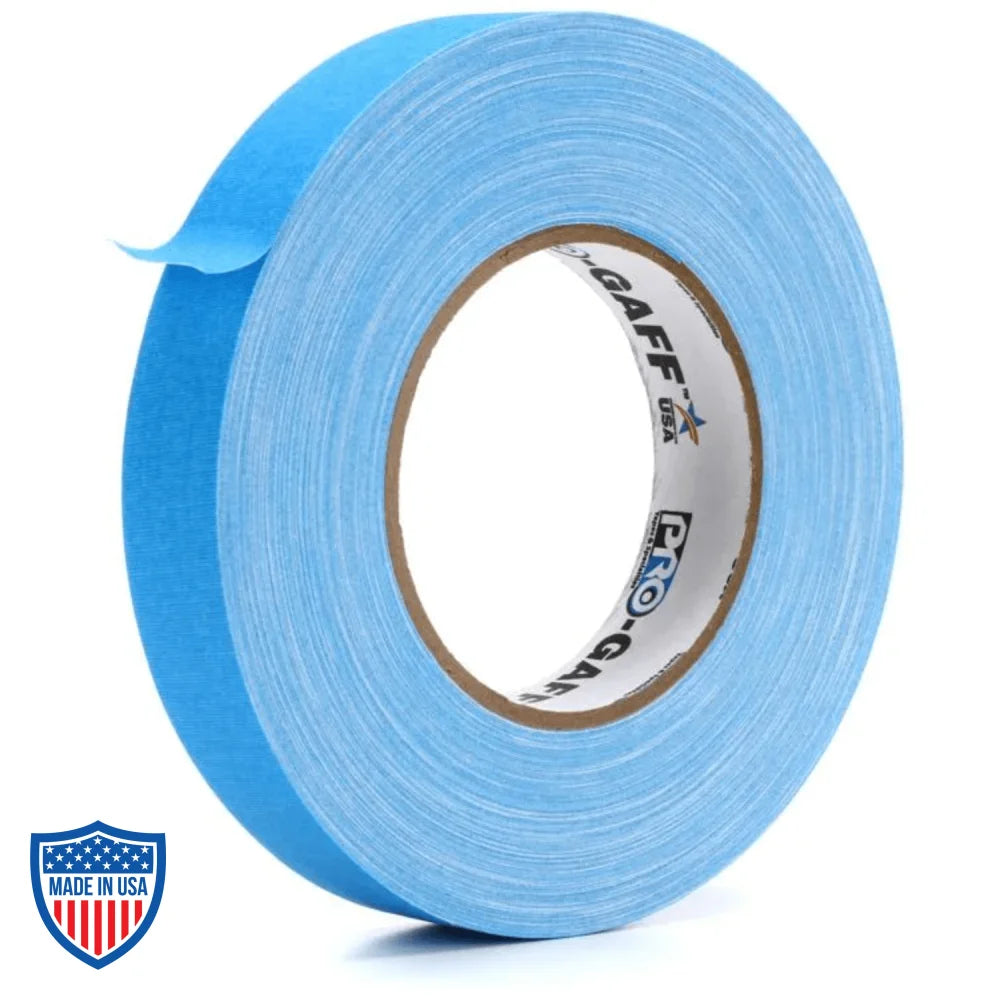 Blue Pro® Console Tape 1"x60yd for color coding, labeling, and rigging in film and grip applications, clean removal.