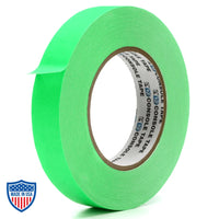 Pro Console Tape 1" x 60yd green for color coding, film grip, and rigging. Premium flatback paper tape with clean removal.