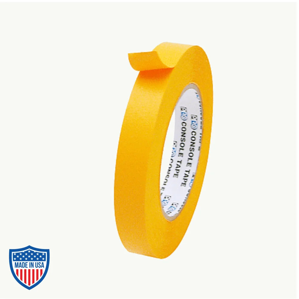 Pro Console Tape 1" x 60yd for film grip rigging - premium flatback paper tape for clean removal, color coding, and labeling