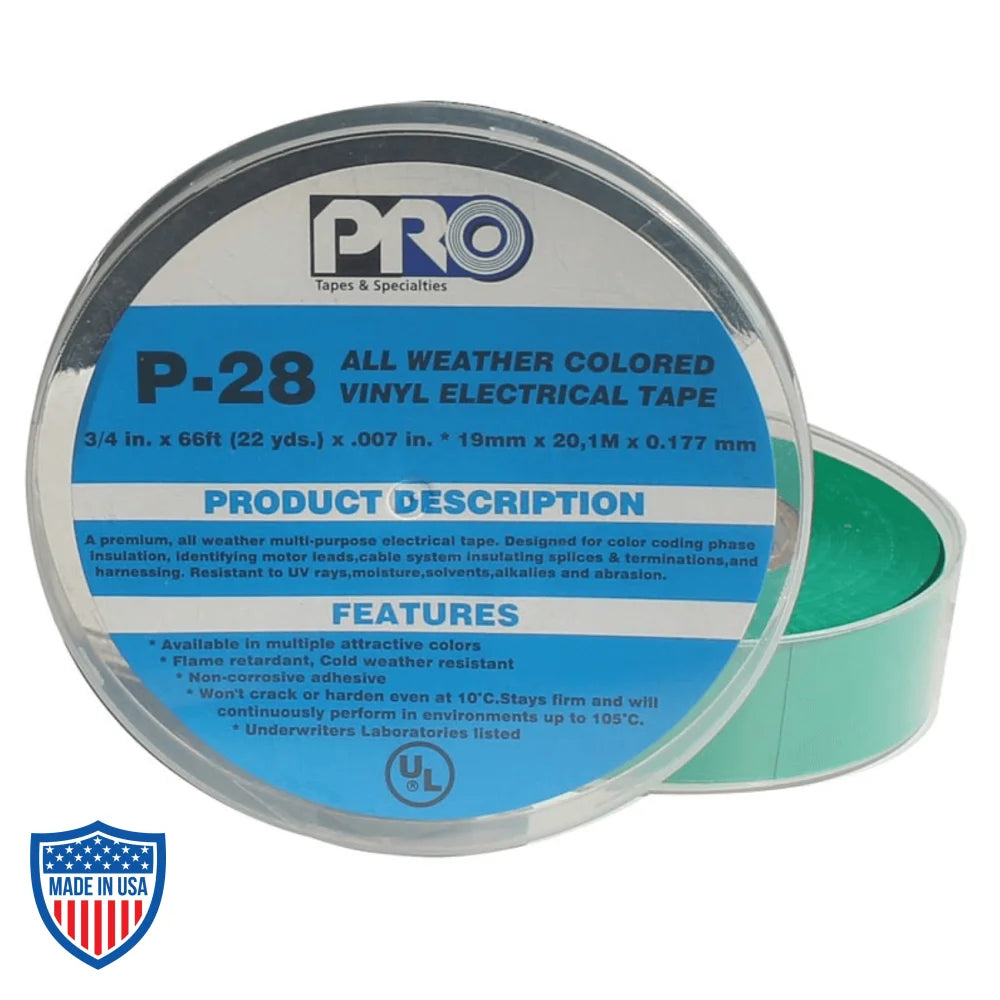 Pro P-28 Boxed Electrical Tape with features and product description