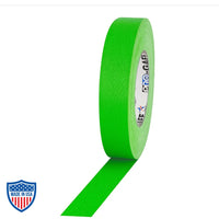 Pro Tapes® 1" green gaff tape for film, grip, and rigging applications.