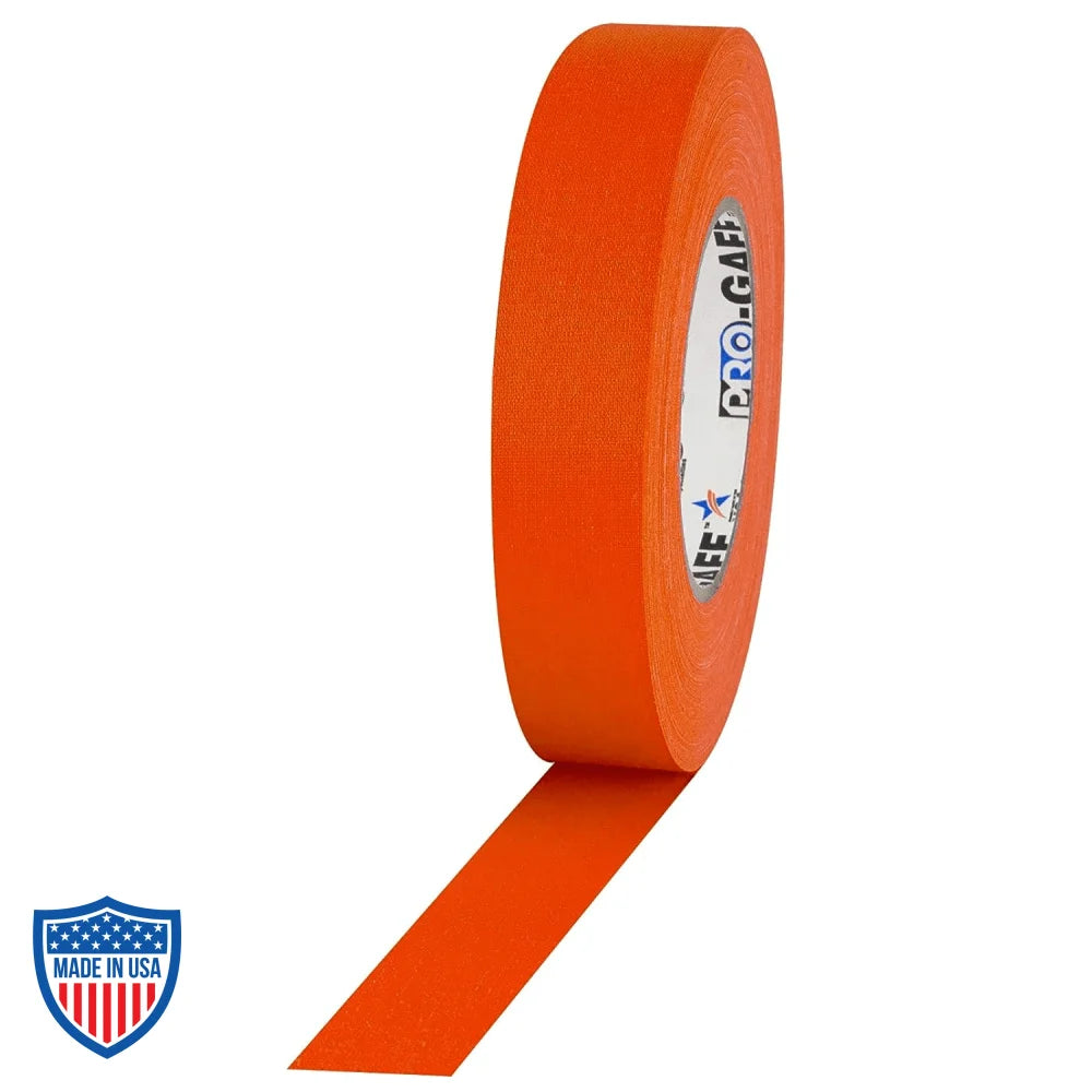 Pro Tapes® 1" Gaff Tape in orange for film, grip, and rigging applications.