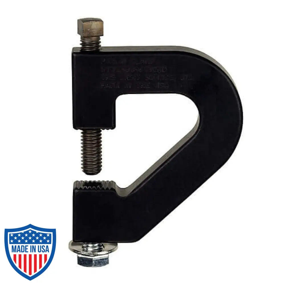 Purlin Clamp with fully threaded square head set screw for locking onto structural members, ideal for film grip rigging solutions.