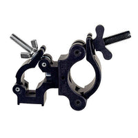 Quad Coupler 1-1/2-inch swivel to Mega-Coupler for film grip rigging, connecting 2” trussing to junior 1.375” or 1-1/2” trussing