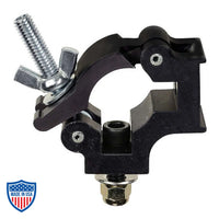 Quad Coupler 1-1/2" for film grip and rigging with clamp design and bolt attachment for tubing and fixture mounting