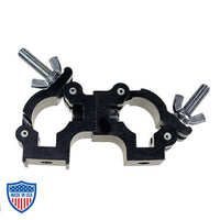 Quad Coupler 1-1/2" Parallel for film grip and rigging with bolted interlocking design made from durable hardware.