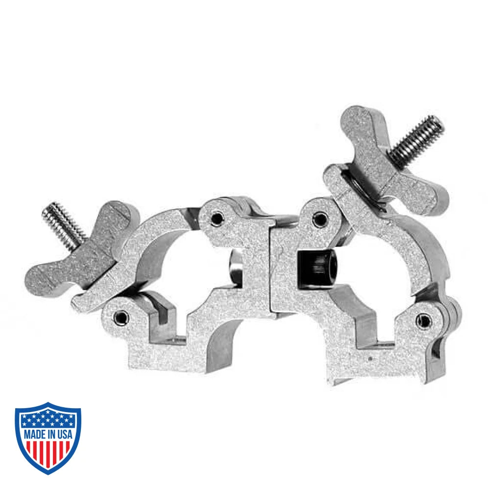 Quad Coupler 1-1/2" Parallel for film grip rigging with bolted interlocking keyed sides and socket head cap screws