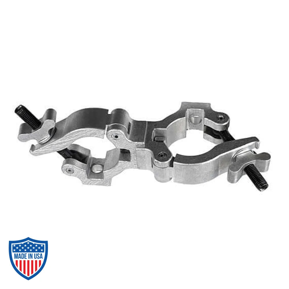 Quad-Coupler 2-1/2", 90-Degree for film grip and rigging with wide wing nut for fastening to pipe or tube