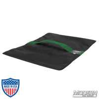 Flyaway Sandbag 15 lbs with green velcro closure for film grip rigging