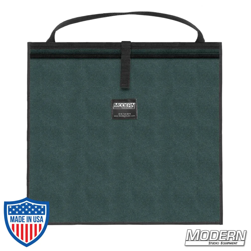 Modern Scrim Bag for 18-1/2" made from Cordura 1000 with stainless steel rod, perfect for organizing lighting scrims, used in film grip rigging.