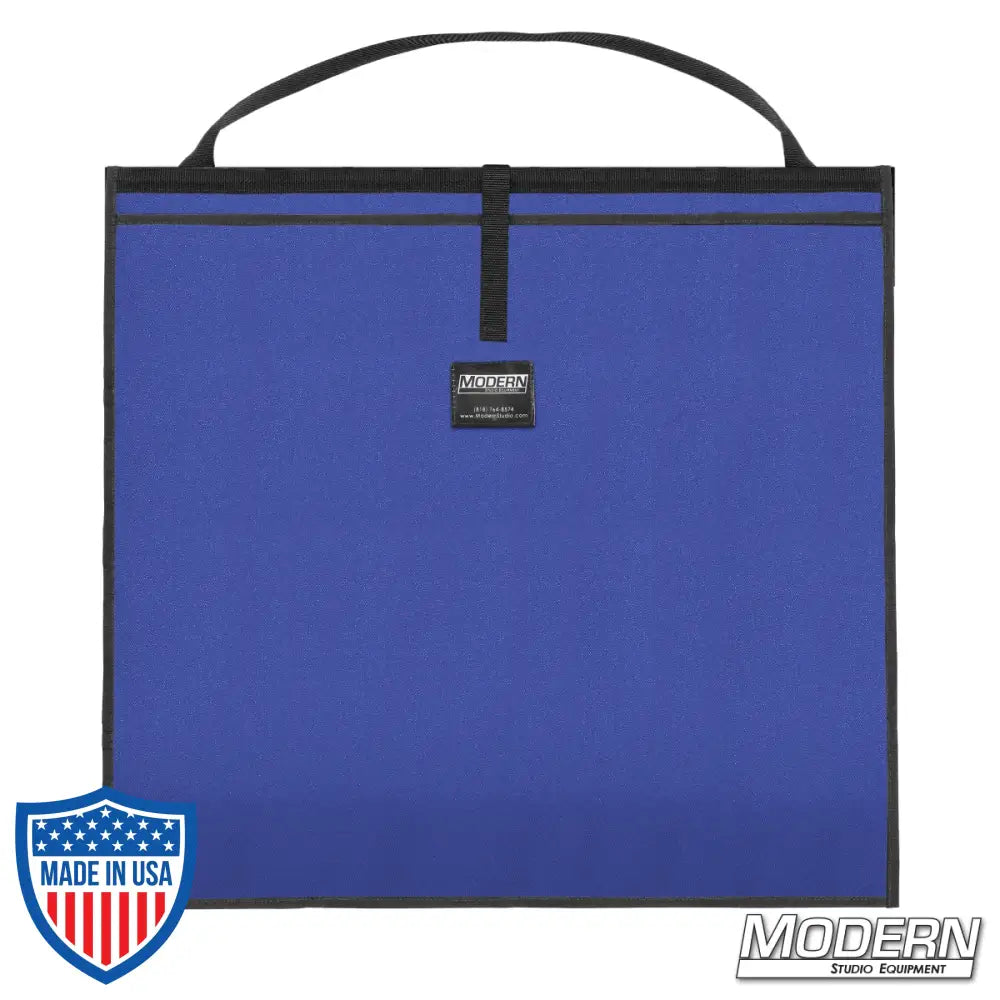 Blue Scrim Bag for 22" lighting equipment, ideal for film rigging and grip gear, made with Cordura 1000 and stainless steel rod for durability