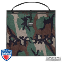 Modern Scrim Bag for 22" film grip rigging in camo pattern made from Cordura 1000 with stainless steel rod for lights and scrims