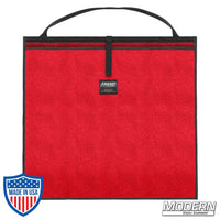 Red Scrim Bag for 22-inch lighting scrims made from Cordura 1000 with stainless steel rod for shape, ideal for film grip rigging