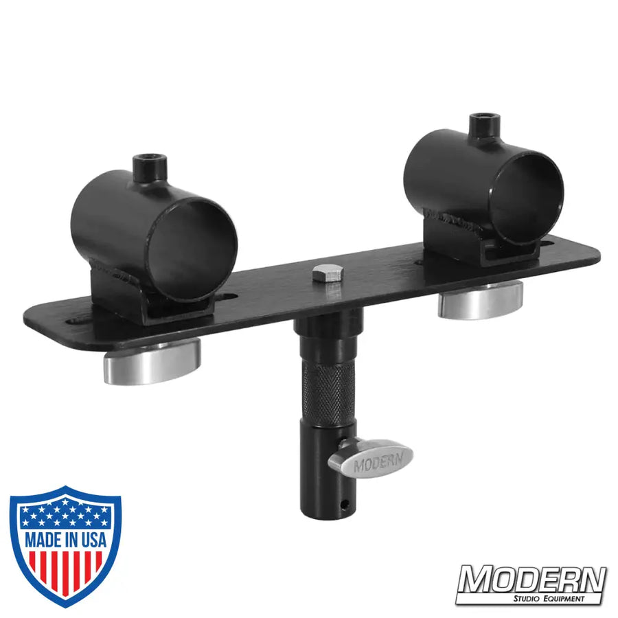 Black Zinc Slider End Bracket for 1-1/4-inch Speed-Rail® for film grip rigging equipment.