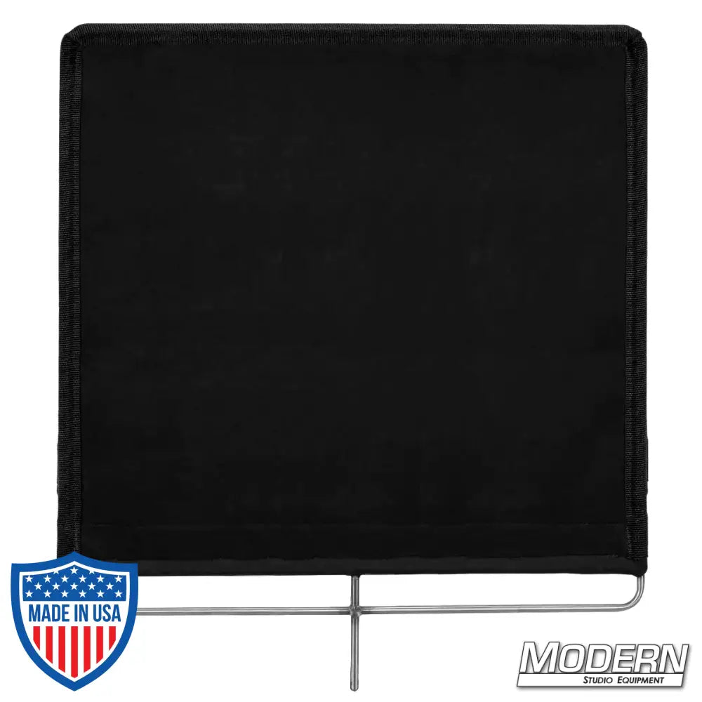 Stainless steel rigging frame with 16 oz. Commando cloth solid flag for film grip equipment. Non-floppy design for stability.