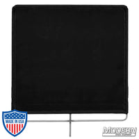 Stainless steel rigging frame with 16 oz. Commando cloth solid flag for film grip equipment. Non-floppy design for stability.