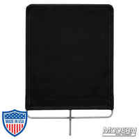 Stainless steel solid flag with 16 oz. Commando cloth for film grip and rigging. Non-floppy design for reliable performance.