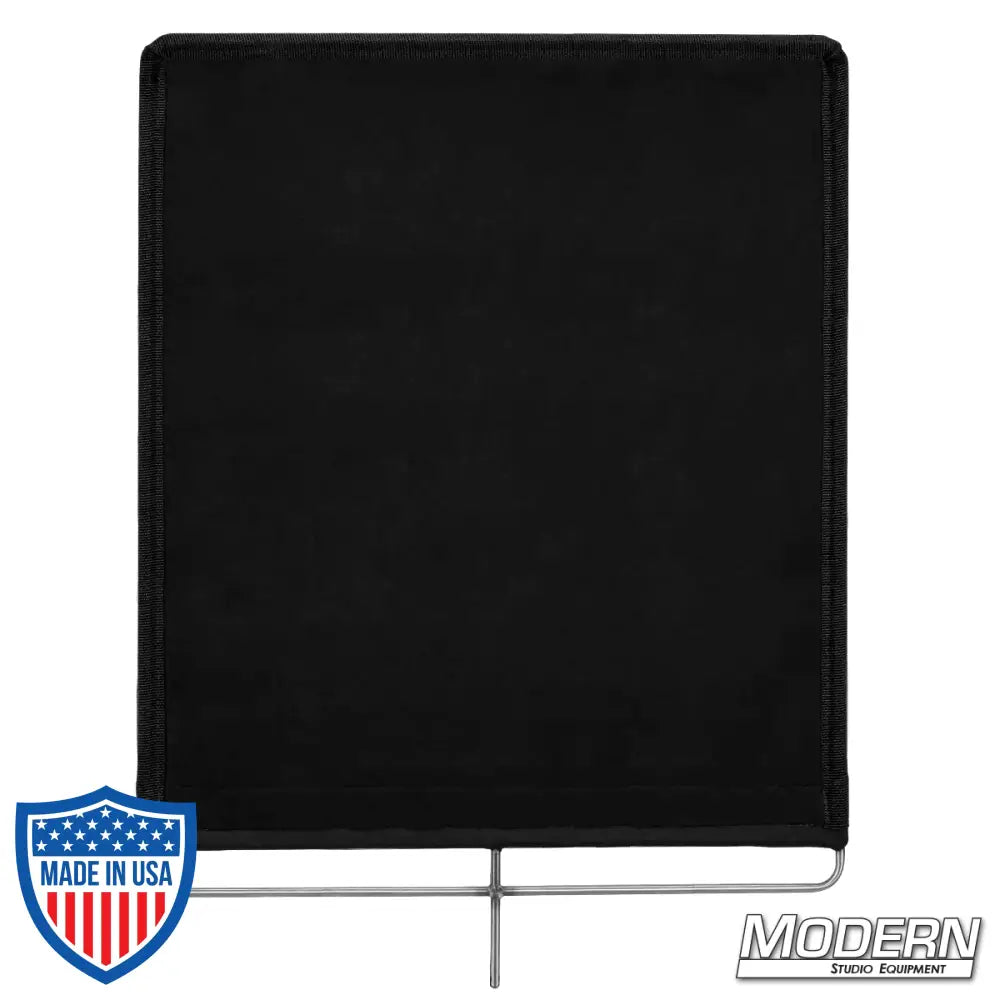 Stainless steel frame solid flag with 16 oz. Commando cloth, ideal for film grip and rigging minimizing light for professional setups