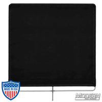 Solid flag with stainless steel frame and 16 oz. Commando cloth for film grip and rigging. Modern Studio Equipment branding.