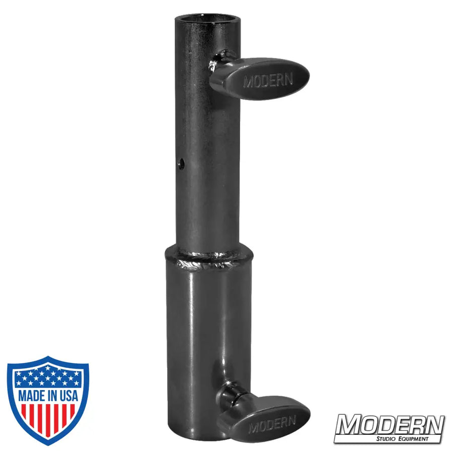 Speed-Rail® Junior Receiver Black Zinc for film grip rigging with 1-1/4 inch and 1-1/8 inch receivers and 2 lock-off knobs