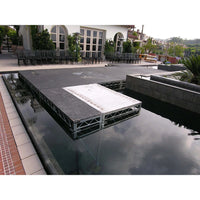 Steel Deck platform over water used for film grip rigging at outdoor event venue