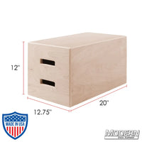 Super Apple Box (New York Apple Box) for film grip and rigging, dimensions 12.75" x 20" x 12", made with domestic and Baltic birch