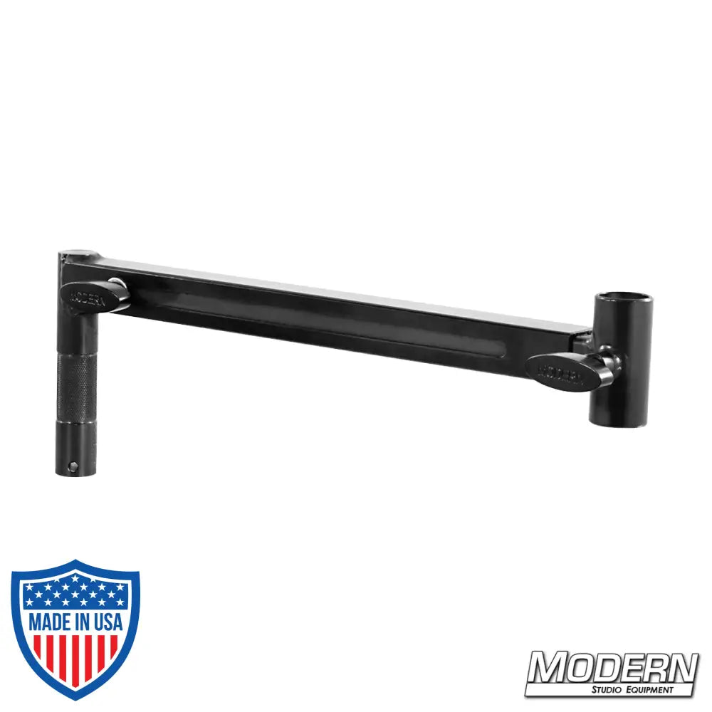 Telescoping Junior Offset Arm with black zinc finish for film rigging and grip equipment.