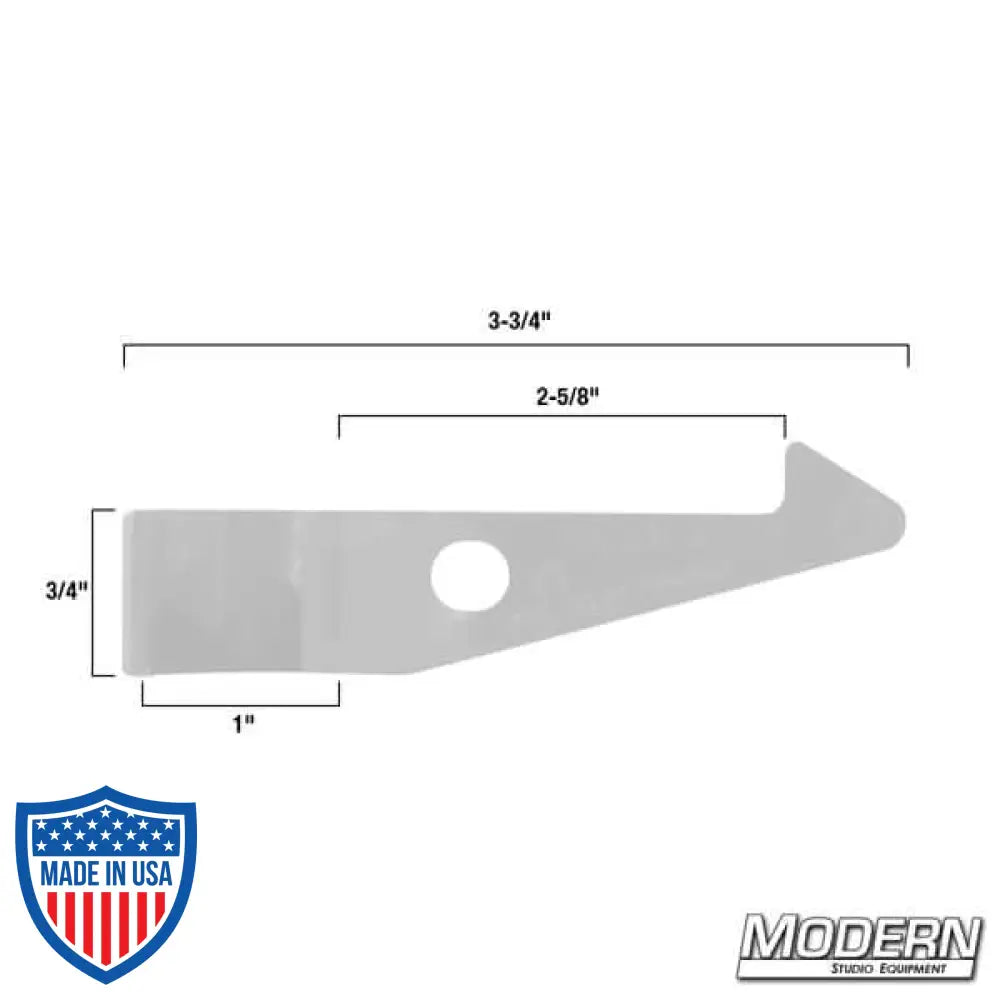 Hangstuff 25 film grip and rigging clip with dimensions for securing items up to 25lbs on pipes or tubes with 1" OD