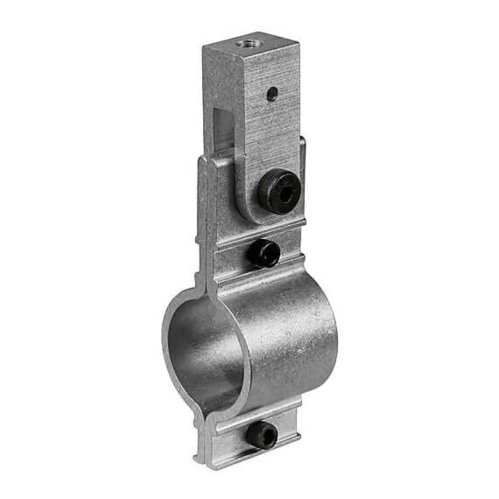 Threaded Rod Hanger for Mega-Batten Clamp, machined aircraft-grade aluminum, 1" by 1.25" by 3", for film grip and rigging.