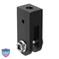 Threaded Rod Hanger for Mega-Batten Clamp in machined aircraft-grade aluminum, used in film grip rigging.