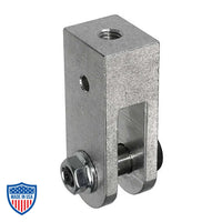Threaded Rod Hanger for Mega-Batten Clamp, 1"x1.25"x3", machined aircraft-grade aluminum, for film grip and rigging, 1250 lbs load.