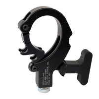 Versi-Clamp for film rigging with quick release handle and 2-position latch for standard truss, from 2" OD to 1" OD, ideal for grips.