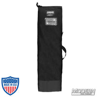 Black Cordura Wag Flag Bag for 4' flags with rubber handle and vinyl bottom, ideal for film grip and rigging equipment.