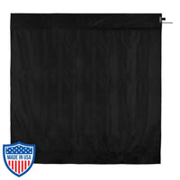 Black Rip Stop Wag Flag for film grip rigging on uncovered stainless frame