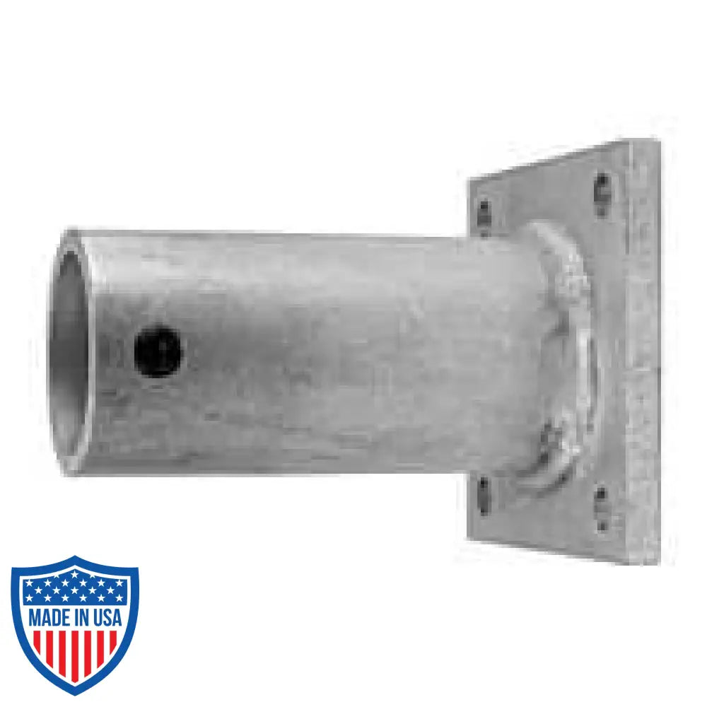 Wall mount for 1.5-inch pipe with flange featuring four bolt holes, ideal for film grip and rigging applications.