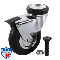 Wheel for Hex Plate Floor Dolly with included nut and countersunk bolt for film grip rigging.