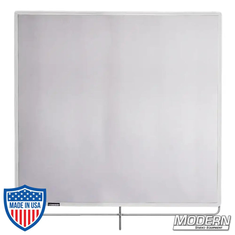 White Double Scrim 48" x 48" with stainless steel frame, 1-stop material for film grip rigging, reduces lighting, retains color temperature.