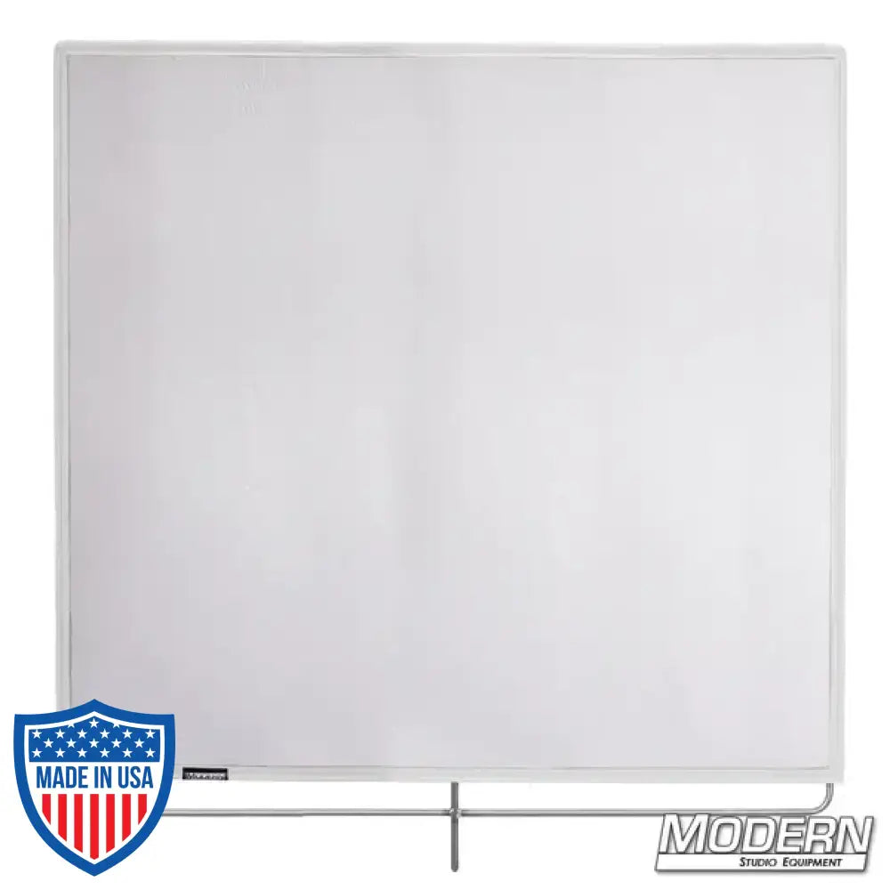 White Single Scrim 48" x 48" with stainless steel frame for film grip and rigging, reduces lighting without altering pattern or color temperature