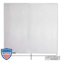 White Single Scrim 48" x 48" with stainless steel frame for film grip and rigging, reduces lighting without altering pattern or color temperature