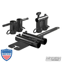 Wide Over and Under Boom Kit for 1-1/4-inch Speed-Rail® in Black Zinc, three-piece kit for gripping and rigging in film production